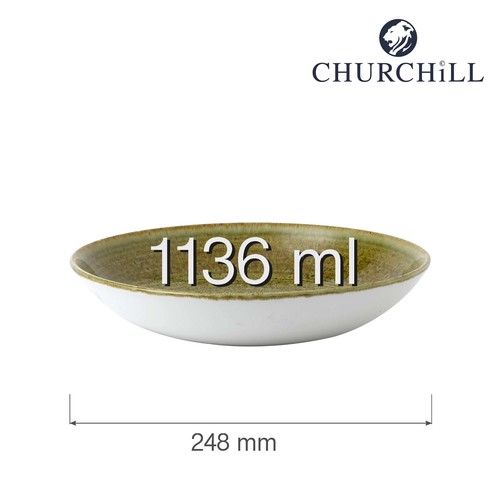 Photo for Stonecast Plume Green coupe bowl, 248mm 2