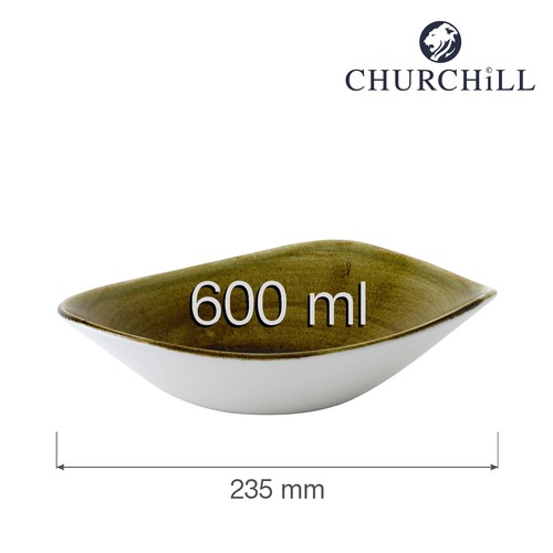 Photo for Stonecast Plume Green triangular bowl, 235mm 2