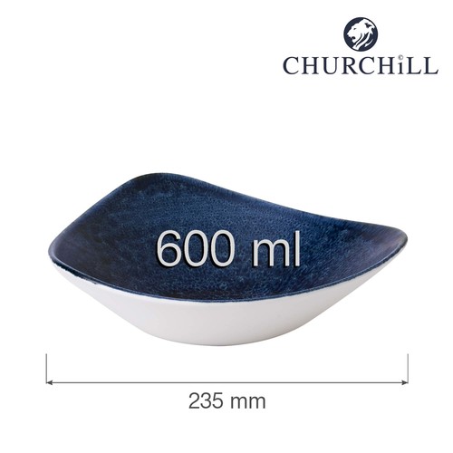 Photo for Stonecast Plume Ultramarine triangular bowl, 235mm 2