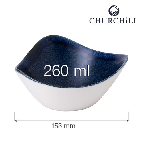 Photo for Stonecast Plume Ultramarine triangular bowl, 153mm 2