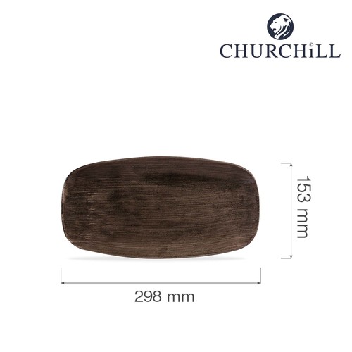 Photo for Stonecast Patina Iron Black chefs oblong plate, 298x153mm 2