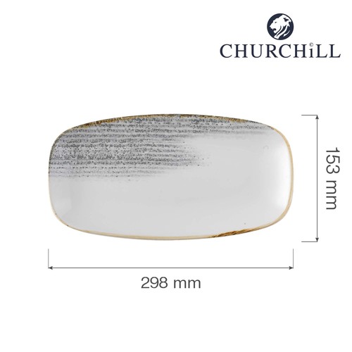 Photo for Homespun Accents Jasper Grey chefs oblong plate, 298x153mm 2