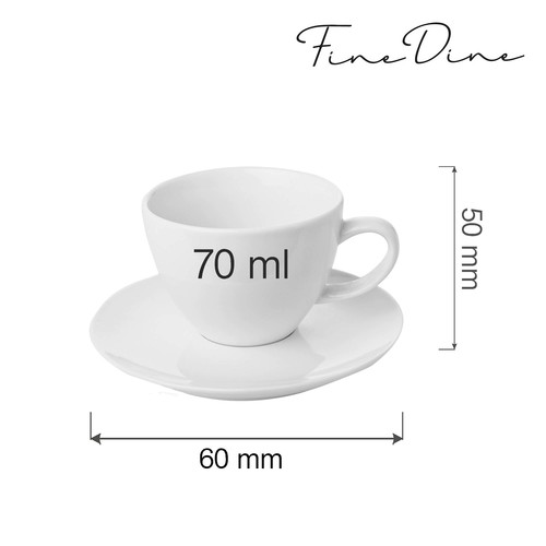 Photo for Bianco elegant cup with saucer, 70ml 2