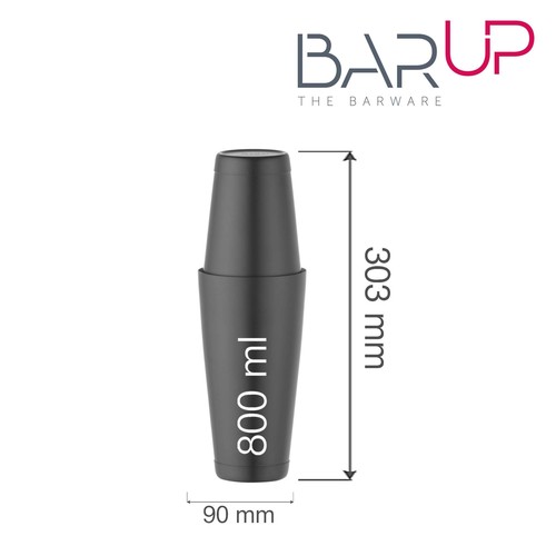 Zdjęcie do Бостонский шейкер Tin-on-Tin, Bar up, 0,8 л, черный, ø90 мм 2