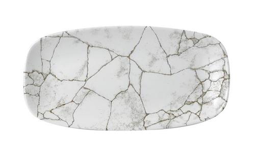 Photo for Studio Prints Kintsugi Agate Grey chefs oblong plate, 298x153mm 2