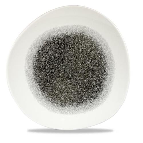 Photo for Raku Quartz Black round trace plate, 286mm 2