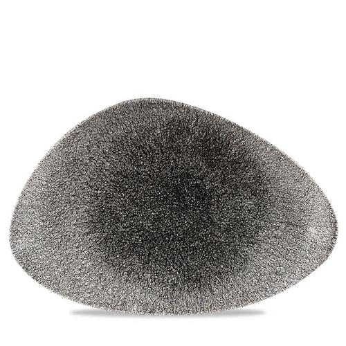 Photo for Raku Quartz Black chefs plate, 265x205mm 2