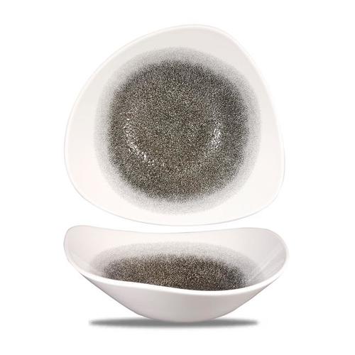 Photo for Raku Quartz Black triangular bowl, 235mm 2