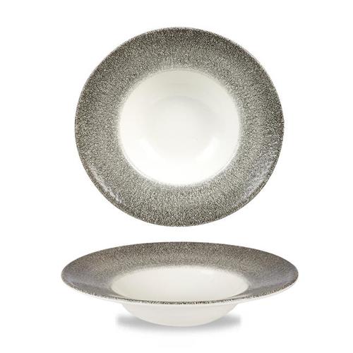 Photo for Raku Quartz Black Profile wide rim bowl, 240mm 2
