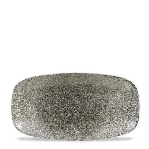 Photo for Raku Quartz Black chefs oblong plate, 269x127mm 2