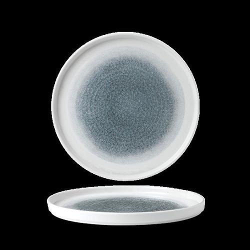 Photo for Raku Topaz Blue walled plate, 210mm 2