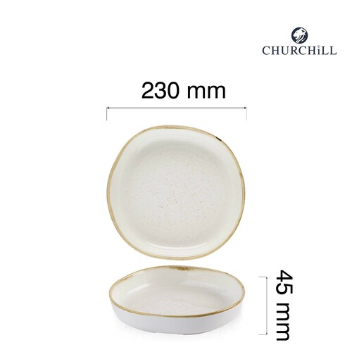 Zdjęcie do Talerz organiczny z wysokim rantem Stonecast Barley White, 230mm 2