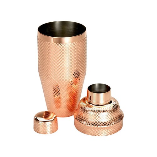 Zdjęcie do Shaker barmański 3-częściowy w stylu japońskim Diamond Lettice, miedź, BarFly 700ml 2