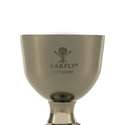 Zdjęcie do Miarka barmańska Bell z prostą krawędzią, czarna, BarFly, 25/50ml 2