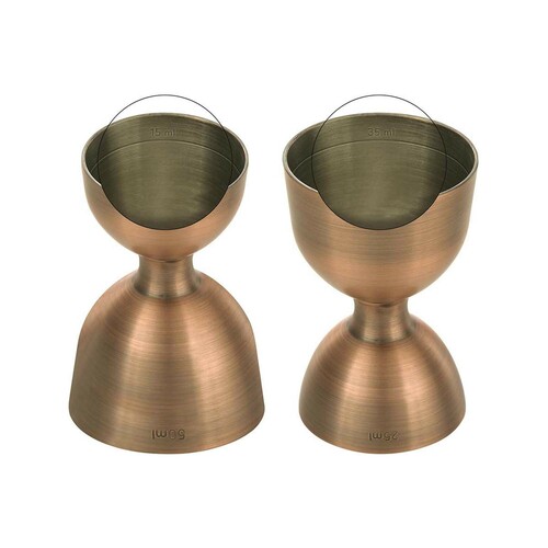 Zdjęcie do Miarka barmańska Bell z prostą krawędzią, antyczna miedź, BarFly, 25/50ml 2