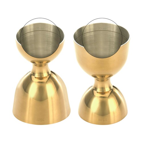 Zdjęcie do Барный мерный стакан Bell с прямым краем, золотой, BarFly, 25/50 мл 2