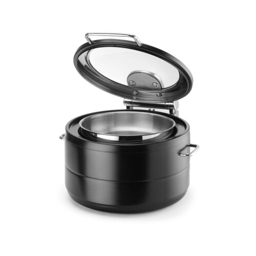 Zdjęcie do Podgrzewacz indukcyjny okrągły ze szklaną pokrywą De Luxe Black, 9l 2