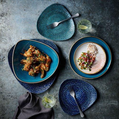 Photo for Stonecast Java Blue triangular bowl, 240 mm 2