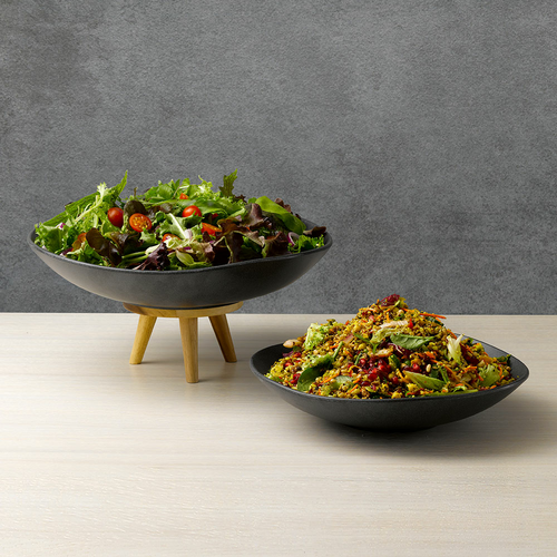 Photo for Organic-shaped Granite Black melamine bowl, 320mm, 2000ml 2