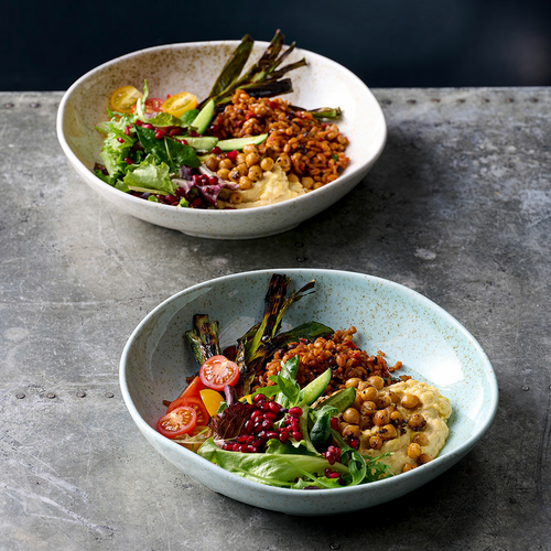 Photo for Deep bowl with organic shape Stonecast Duck Egg, 250mm, 1160ml 2