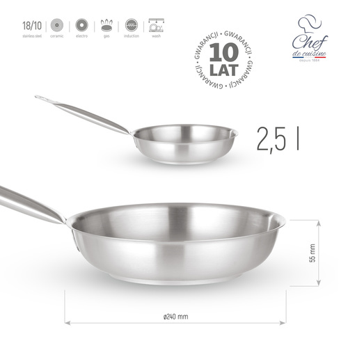 Zdjęcie do Patelnia ze stali nierdzewnej Prime, śr. 240mm 2