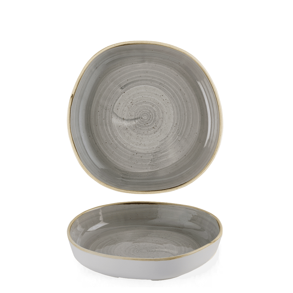 Organický talíř s vysokým okrajem Stonecast Peppercorn Grey, 230 mm