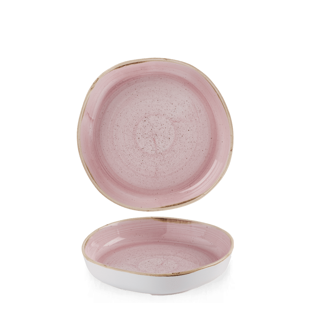 Stonecast organic plate with high rim Stonecast Petal Pink, 200mm