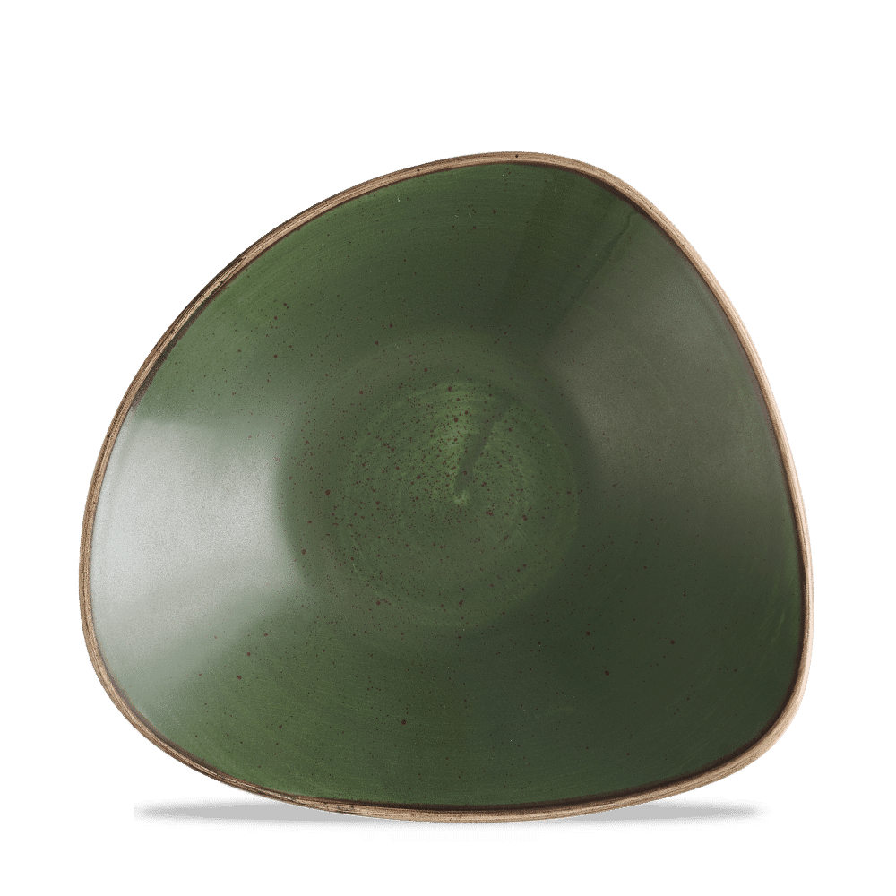 Stonecast Sorrel Green Triangle Bowl, 240mm