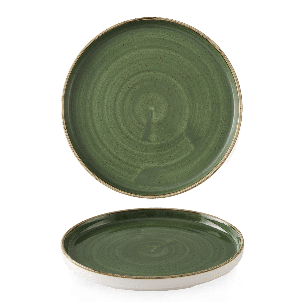 Плоская тарелка с бортиком Stonecast Sorrel Green, 260 мм