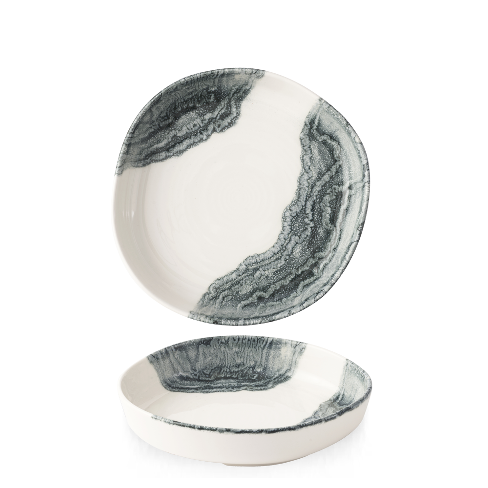 Tide Black Organic Deep Rimmed Plate, 230mm