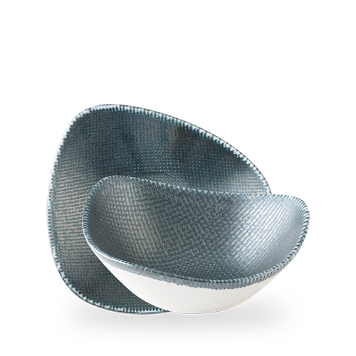 Astro Metallic Blue Triangle Bowl, 240mm