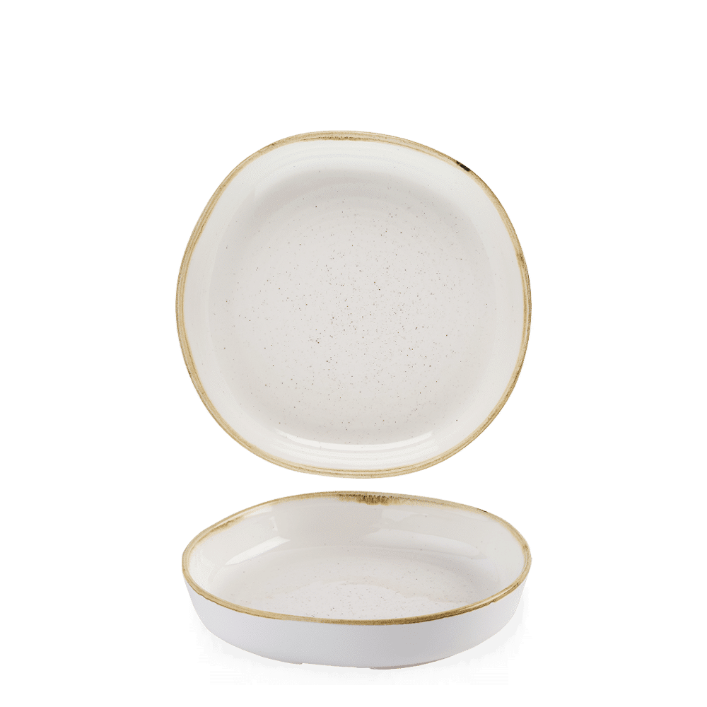 Тарелка органической формы с высоким бортиком Stonecast Barley White, 200 мм