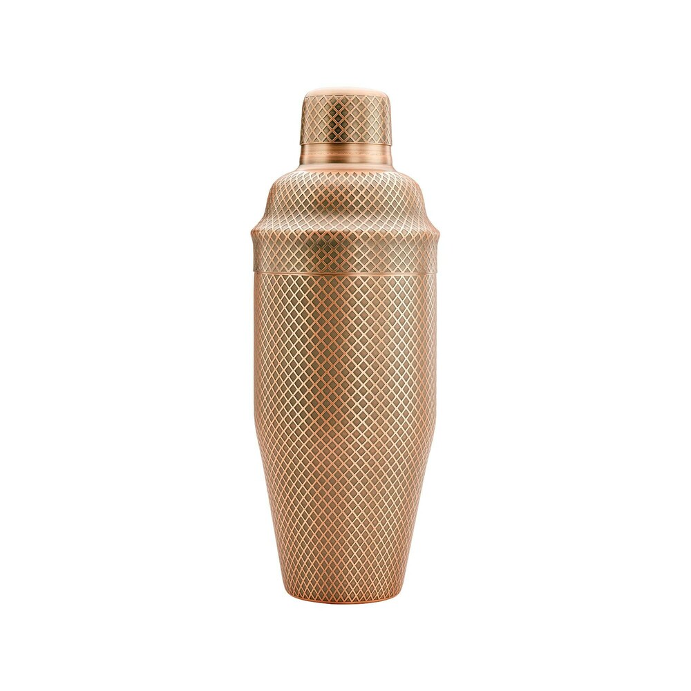 Diamond Lettice Japanese style 3-piece cocktail shaker, antique copper, 700ml