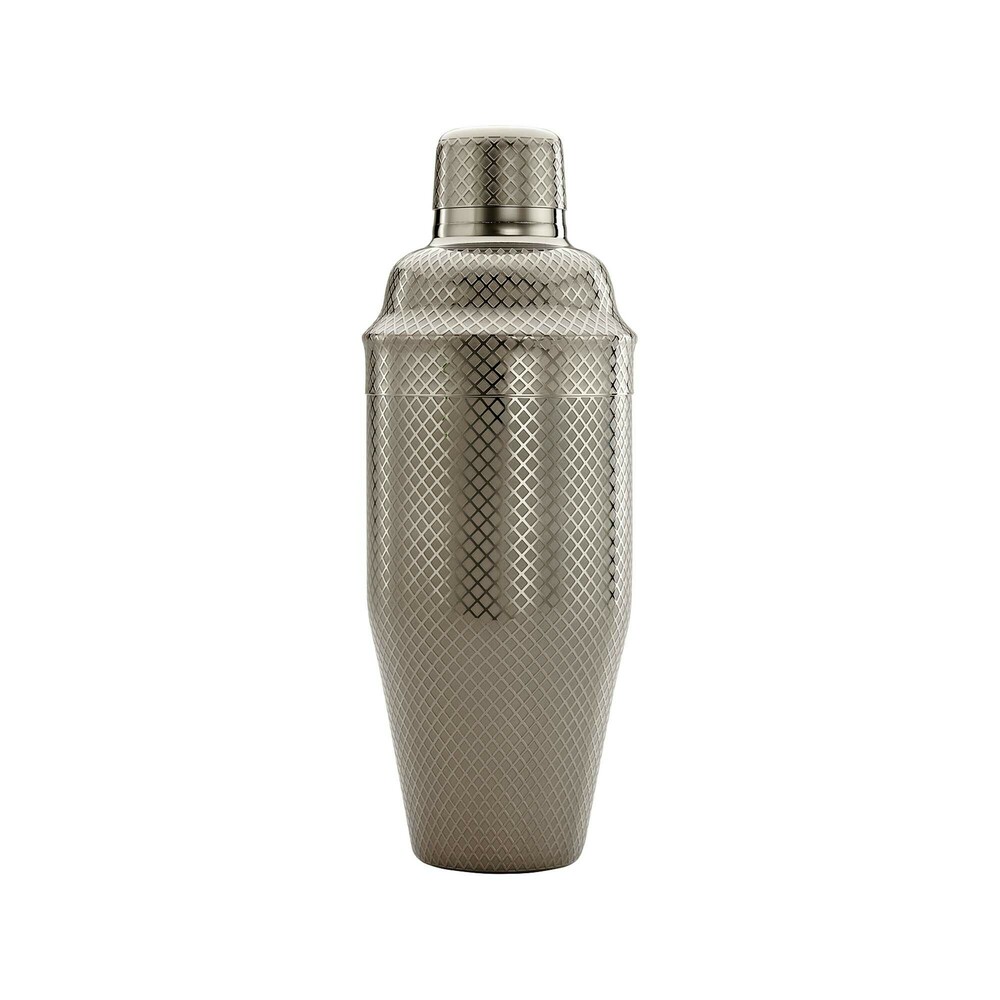 Diamond Lettice Japanese style 3-piece cocktail shaker, black, 700ml
