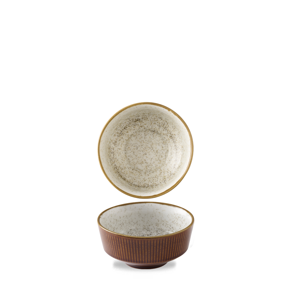 Kochi Cinnamon Brown Barley White soup bowl, 130mm, 400ml