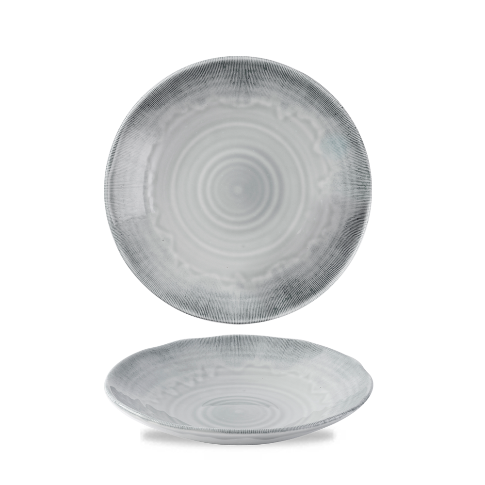 Organic-shaped coupe bowl in Harvest Flux Grey, 250mm, 800ml