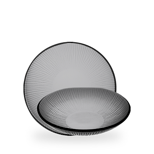 Bamboo round bowl with an organic shape, Glass, 1100ml, 250mm
