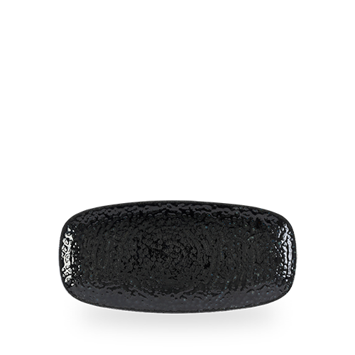 Talerz podłużny szefa kuchni Homespun Chroma Black, 300x130mm
