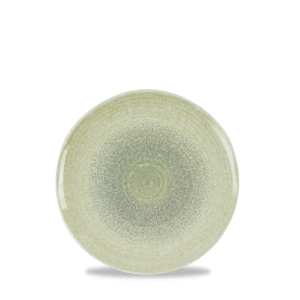 Talerz płytki coupe o organicznym kształcie Harvest Grain Speckle Green, 300mm
