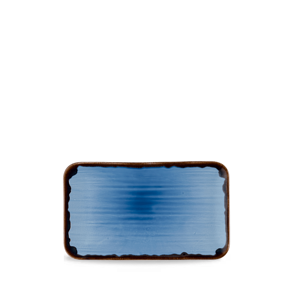 Talerz prostokątny o organicznym kształcie Harvest Indigo, 300x160mm