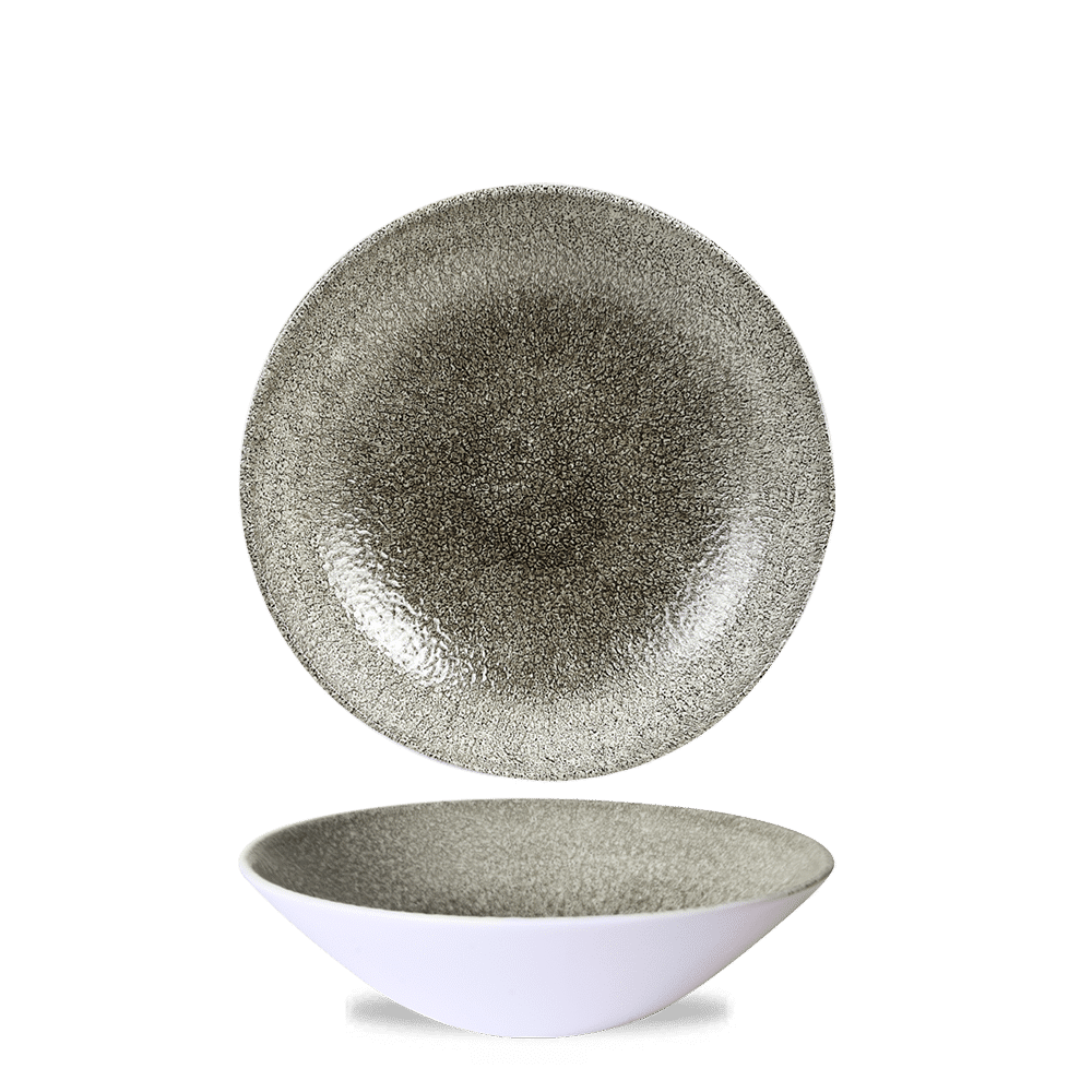Quartz Black Raku deep coupe bowl, 200mm, 750ml