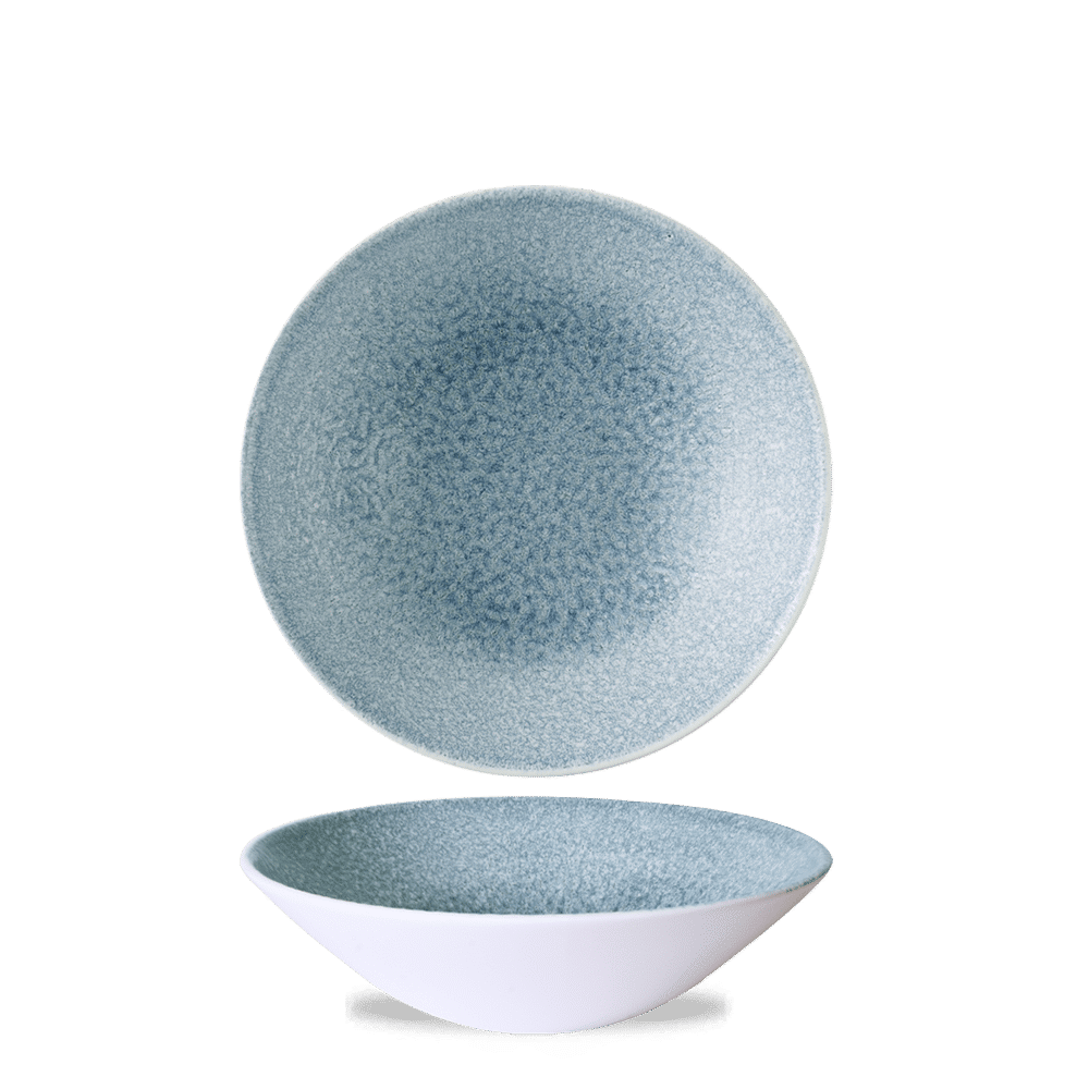 Topaz Blue Raku deep coupe bowl, 200mm, 750ml