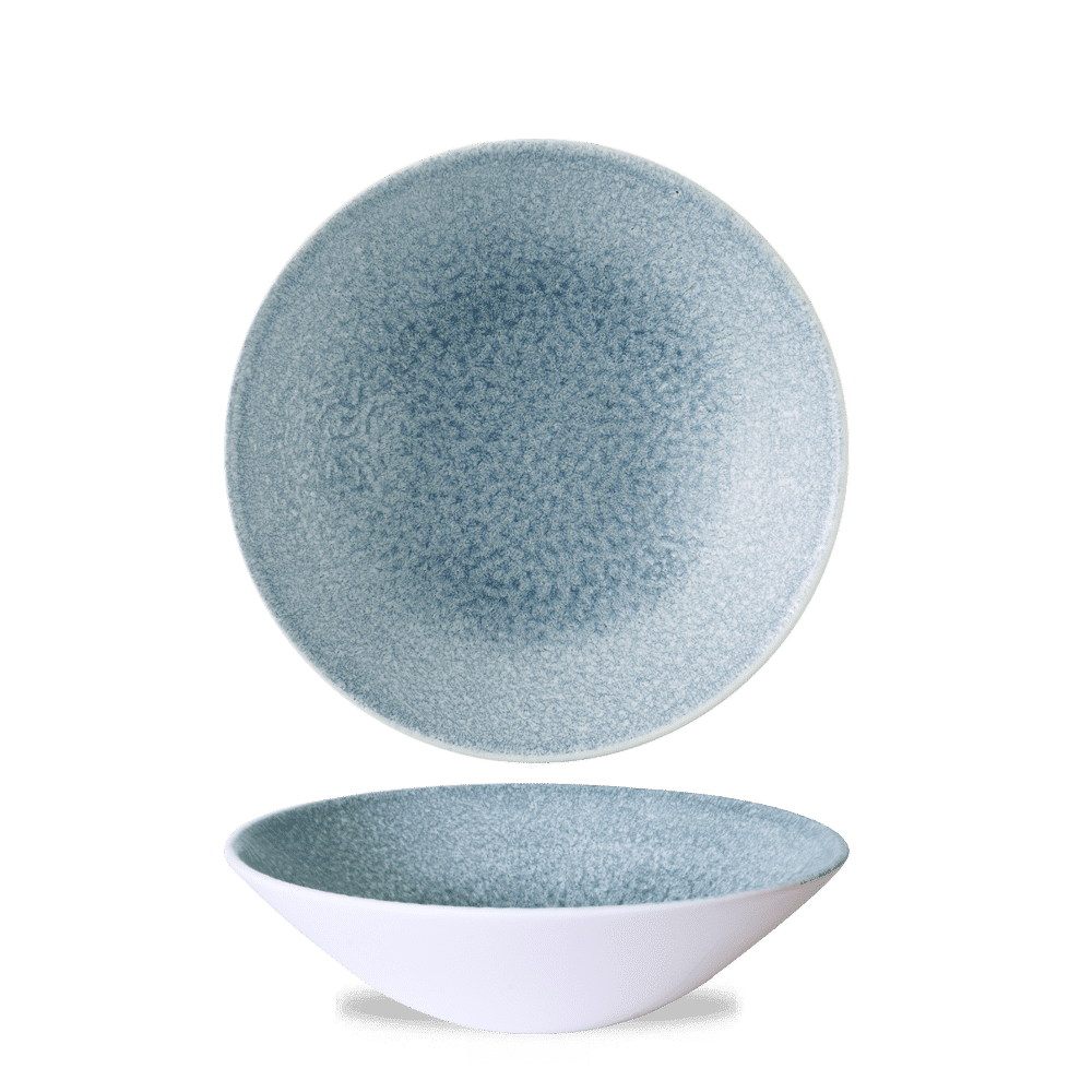 Topaz Blue Raku deep coupe bowl, 220 mm, 1100 ml