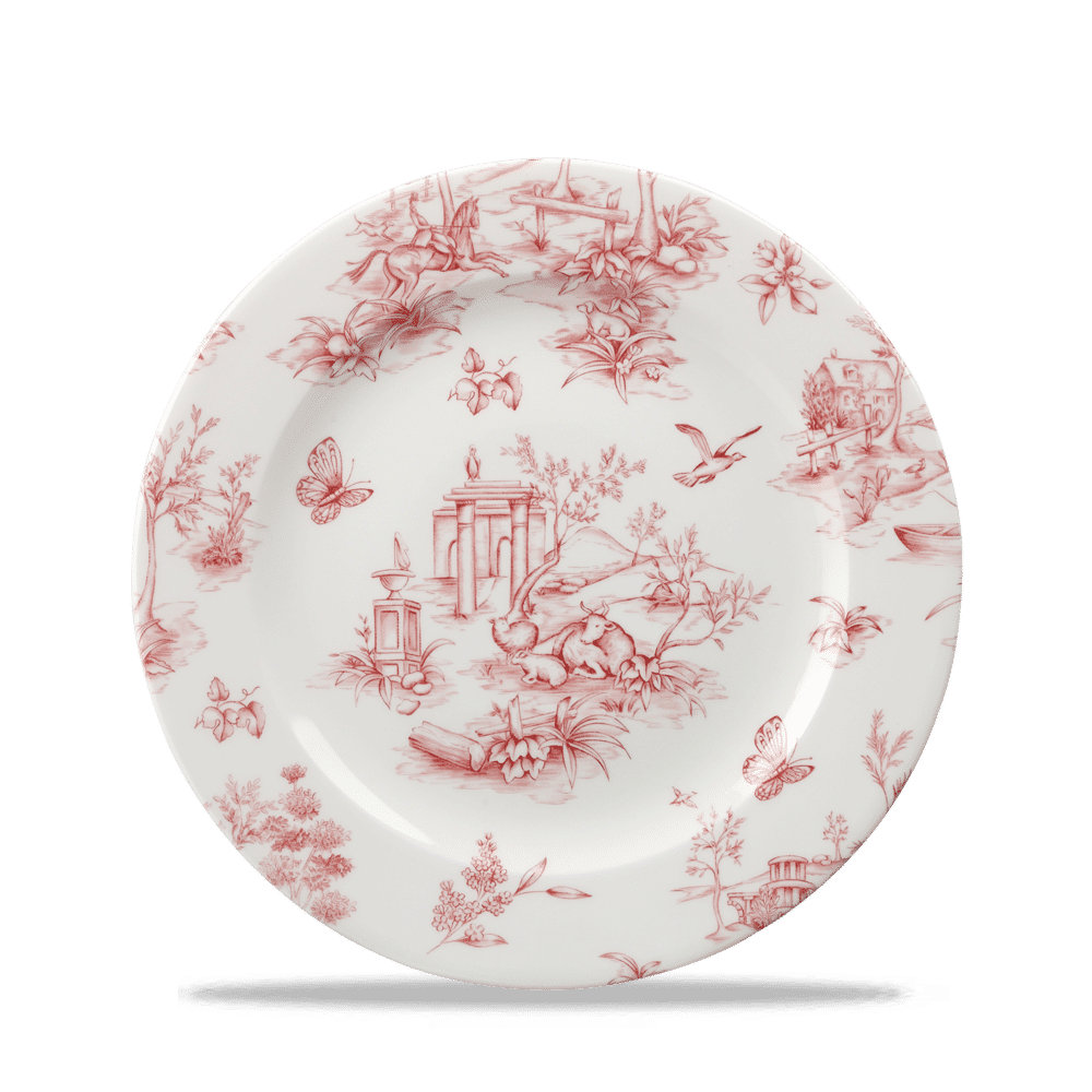 Toile Cranberry plate, 210mm