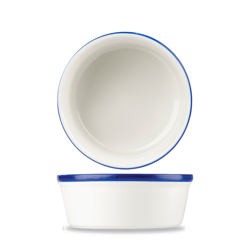 Retro Blue  Round Pie Dish 5.25" [cz]