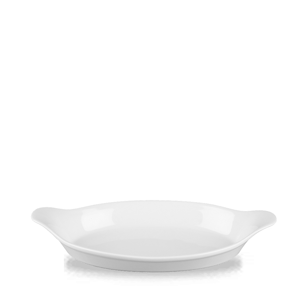 White Cookware  Large Oval Eared Dish 13.75" [cz]