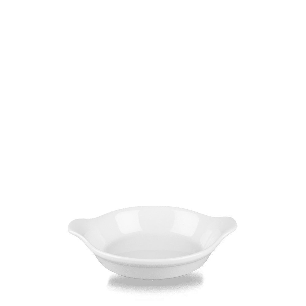 White Cookware  Mini Round Eared Egg Dish 6Oz [de]