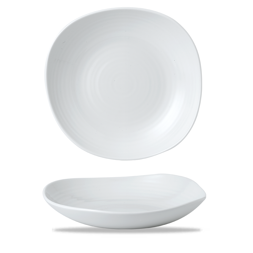 Wobbly coupe bowl with an organic shape, Dudson White, 300 mm, 1500 ml