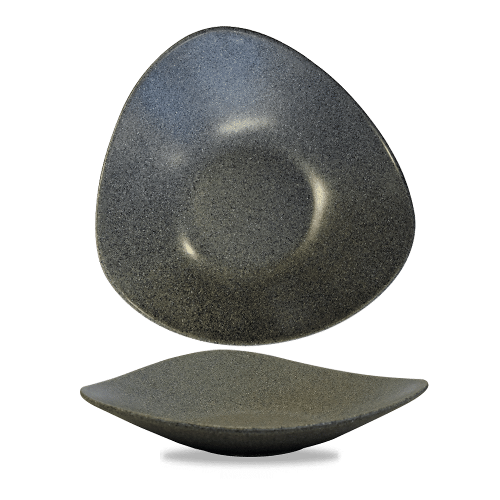 Granite triangular melamine dish, 360x350mm, 1500ml