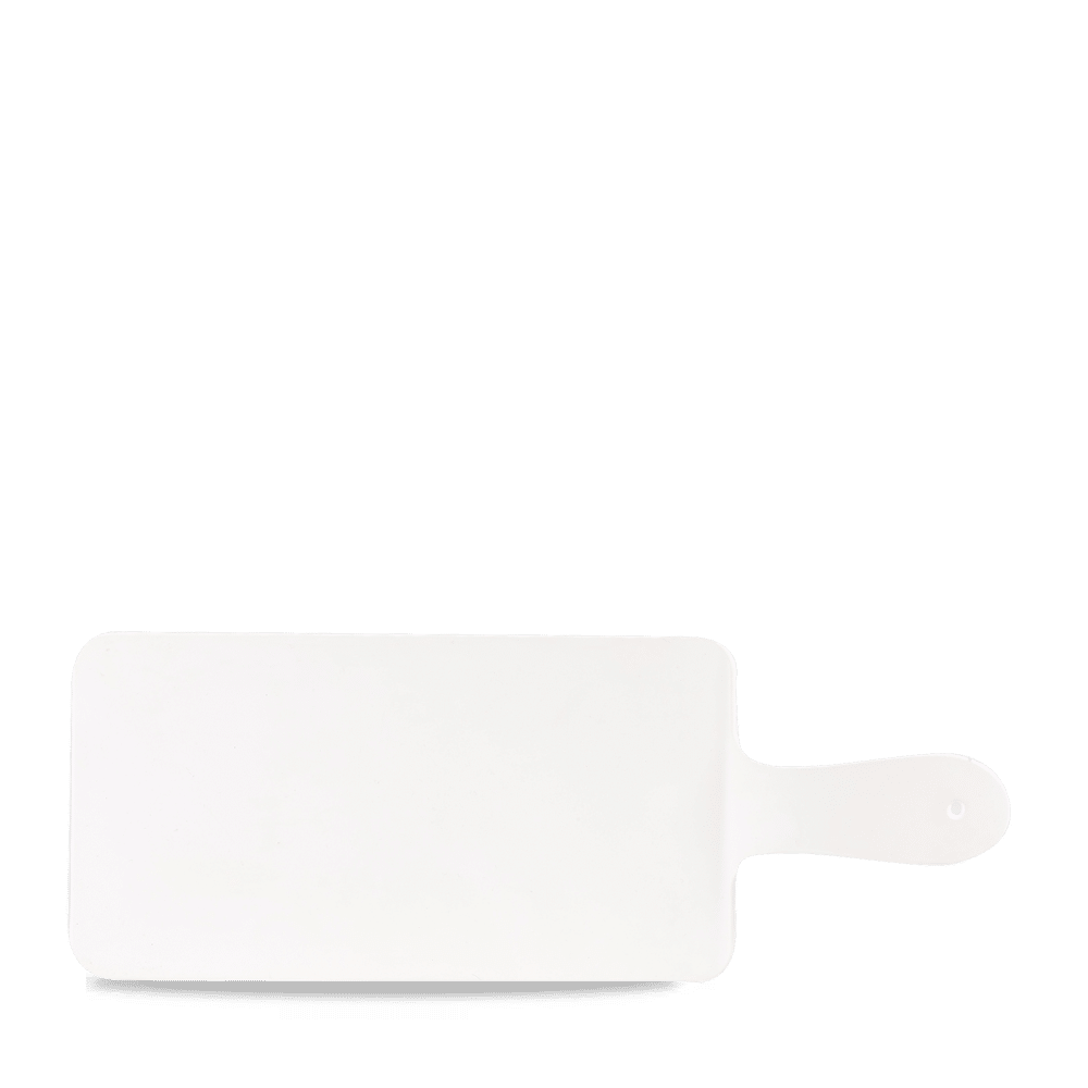 White melamine presentation board with handle, 300x140mm